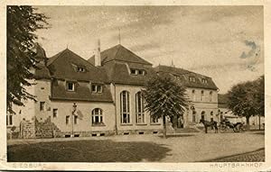 Siegburg. Hauptbahnhof. Beschrieben 25.4.1919. Vorderseite rechts fleckig.