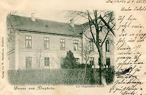 Gruß aus Diepholz. Kgl. Präparanden-Anstalt. Beschrieben u. geluafen 4.8.1899.