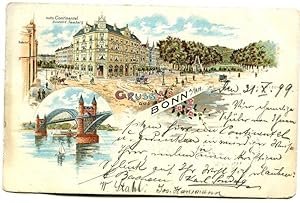 Gruß aus Bonn. Hotel Continental, Besitzer C. Tamberg. Beschrieben u. gelaufen 21.10.1899, Rückse...