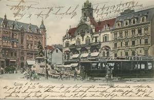 Essen. Kopstadtplatz. Beschrieben u. gelaufen 8.3.1904. In der Mitte etwas geknickt. Rückseite fl...