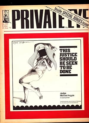 Imagen del vendedor de Private Eye. Magazine. No. 252. Friday 13 August 1971. THIS JUSTICE SHOULD BE SEEN TO BE DONE. SPECIAL JUDGES ISSUE a la venta por SAVERY BOOKS