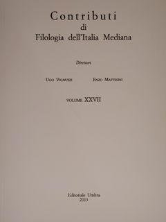 Immagine del venditore per Contributi di filologia dell'Italia Mediana. Vol. XXVII / 2013. venduto da EDITORIALE UMBRA SAS