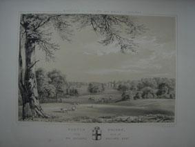 Fine Original Lithograph Illustration from the Mansions of England and Wales By Edward Twycross o...