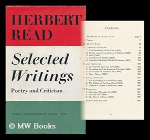 Seller image for Selected Writings, Poetry and Criticism / with a Foreword by Allen Tate for sale by MW Books