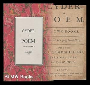 Seller image for Cyder : a Poem. in Two Books. with the Splendid Shilling; Paradise Lost, and Two Songs, & C for sale by MW Books