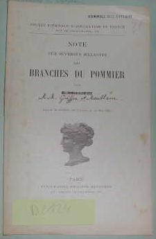 Seller image for Note sur diverses maladies des branches du pommier. for sale by alphabets