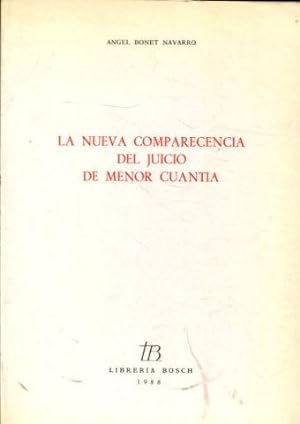 LA NUEVA COMPARECENCIA DEL JUICIO DE MENOR CUANTIA.