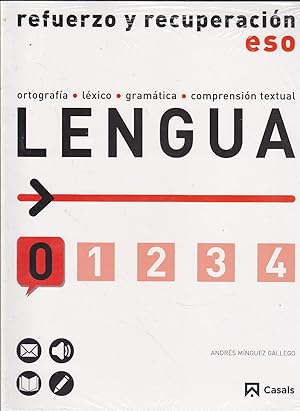 Imagen del vendedor de REFUERZO Y RECUPERACION ESO -LENGUA 0 (Ortografa -lxico- gramtica- comprensin textual (Repaso de conceptos-actividades graduadas-propuesta de autoevaluacin-comprensin e interpretacin de textos y reflexin sobre ellos-solucionario) -nuevo a la venta por CALLE 59  Libros