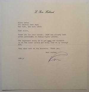 Typed Letter Signed "Ron" on personal stationery