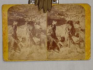Stereo View (Paiute Indian Tribe Showing the Wi-geav Featured Head Dress Near the Grand Canyon on...