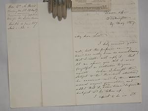 2 Page Autographed Signed Letter from W.A. Harris to Thomas Caute Reynolds, May 1857, Regarding a...