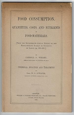 Food consumption. Quantities, costs, and nutrients of food-materials