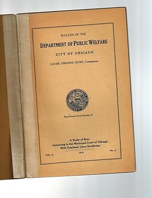 A Study of Boys Appearing in the Municipal Court of Chicago with Emphasis Upon Recidivism