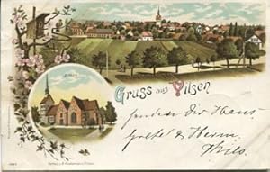 Gruß aus Vilsen. Kirche. Beschrieben u. gelaufen 30.2.1897. Ecken etwas geknickt.