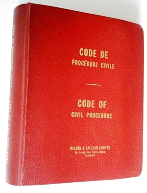 Bild des Verkufers fr Code de procdure civile de la province de Qubec 13-14 Elizabeth II, chap. 80 - Code of Civil procedure of the Province of Quebec zum Verkauf von Claudine Bouvier