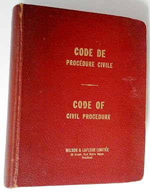Bild des Verkufers fr Code de procdure civile du Qubec (L.R.Q., c. C-25) - Code of Civil procedure of Quebec ((R.S.Q., c. C-25) zum Verkauf von Claudine Bouvier