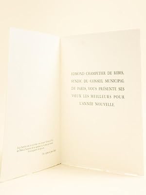 [ Carte de voeux avec un bois gravé original de Jean Chièze : Feu d'artifice tiré le 10 février 1...