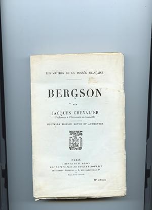 Bild des Verkufers fr BERGSON .Nouvelle dition revue et augmente zum Verkauf von Librairie CLERC