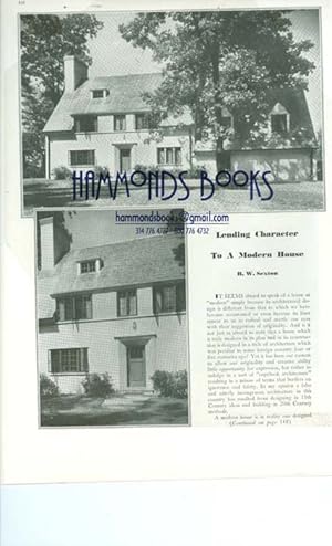 Image du vendeur pour Article: Lending Character to a Modern House (In 1929) mis en vente par Hammonds Antiques & Books