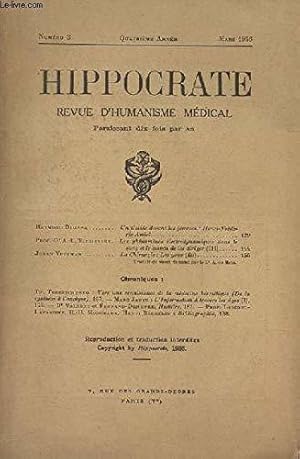 Seller image for Hippocrate n3 - revue d'humanisme mdicale for sale by JLG_livres anciens et modernes