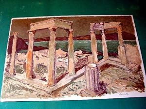 Bild des Verkufers fr CANTIQUE DES COLONNES - Peinture en couleurs de BATTISTA lithographie en couleurs sur Vlin d'Arches par Claude JOBIN, signe par les deux artistes. zum Verkauf von JOIE DE LIRE