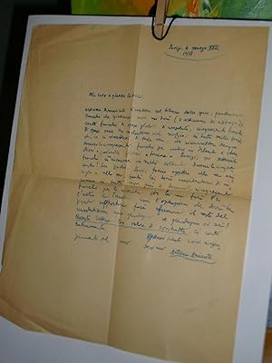 Lettre Manuscrite à Lo Duca du 4 Mars 1938