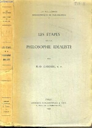 Seller image for LES ETAPES DE LA PHILOSOPHIE IDEALISTE for sale by Le-Livre