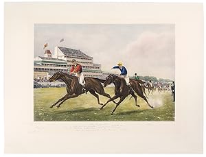 The Derby 1896. won by H.R.H. The Prince of Wales' Persimmon. J. Watts. up. Second. Mr L. de Roth...