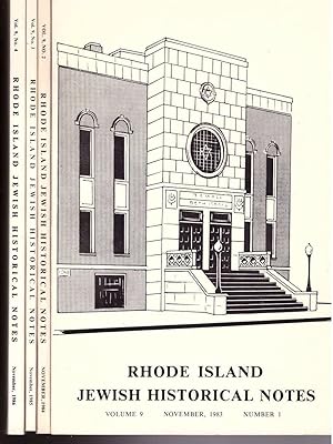 Rhode Island Jewish Historical Society NOTES 1983-1986 Vol 9 1-4 Complete by Seebert Goldowsky [Ed.]