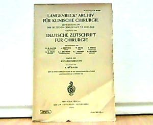 Bild des Verkufers fr Langenbecks Archiv fr Klinische Chirurgie, vereinigt mit Deutsche Zeitschrift fr Chirurgie. Kongressorgan der Deutschen Gesellschaft fr Chirurgie. Band 289. Kongrebericht. zum Verkauf von Antiquariat Ehbrecht - Preis inkl. MwSt.