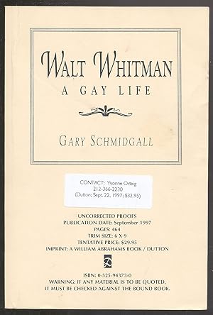 Seller image for Walt Whitman: A Gay Life for sale by Between the Covers-Rare Books, Inc. ABAA