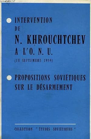 Seller image for INTERVENTION DE N. KHROUCHTCHEV A L'ONU (18 SEPT. 1959) for sale by Le-Livre