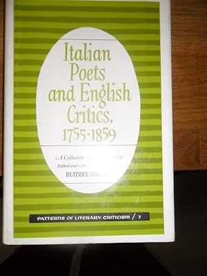 Seller image for Italian Poets and English Critics 1755-1859 for sale by Clement Burston Books