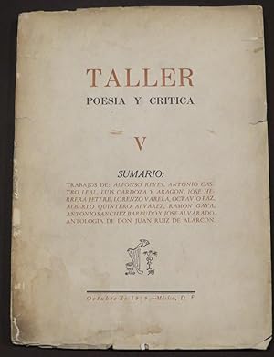 Taller. Poesía Y Crítica V.