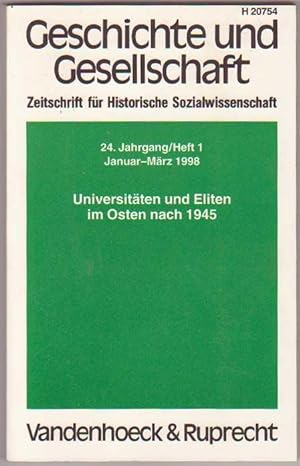 Bild des Verkäufers für Geschichte und Gesellschaft 24. Jg, H 1: Universitäten und Eliten im Osten nach 1945 zum Verkauf von Kultgut