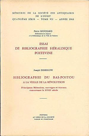 Bild des Verkufers fr Pierre Souchard,. Essai de bibliographie hraldique poitevine zum Verkauf von JLG_livres anciens et modernes