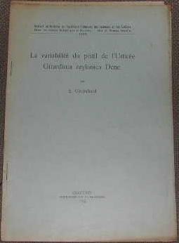 Immagine del venditore per La variabilit du pistil de l'urtice Girardinia Zeylanica Dcne. venduto da alphabets