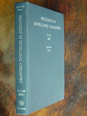 Imagen del vendedor de Progress in Inorganic Chemistry. Volume 20. With many figures in text. a la venta por Antiquariat Tarter, Einzelunternehmen,