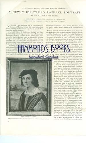 Imagen del vendedor de Article: a Newly Identified Raphael Portrait - a Portrait of a Youth in the Collection of Viscount Lee." a la venta por Hammonds Antiques & Books