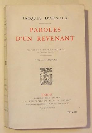 Seller image for Paroles d'un revenant for sale by Domifasol