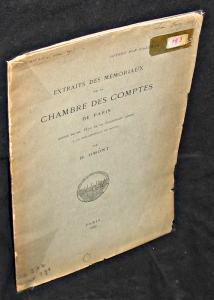 Seller image for Extraits des mmoriaux de la Chambre des Comptes de Paris. Notice du ms. 5870 de la collection Leber  la bibliothque de Rouen for sale by Abraxas-libris