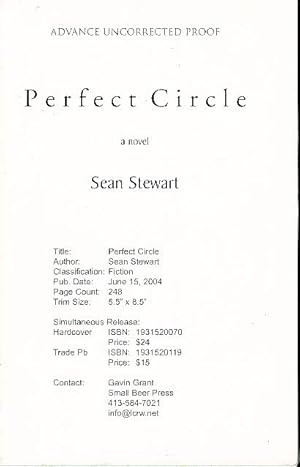 Seller image for PERFECT CIRCLE. A Novel. for sale by Bookfever, IOBA  (Volk & Iiams)