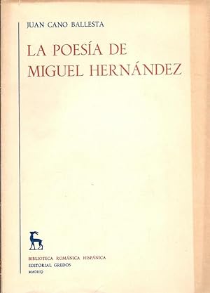 Seller image for La Poesia de Miguel Hernandez spanishz spanishliteraturez. for sale by Charles Lewis Best Booksellers