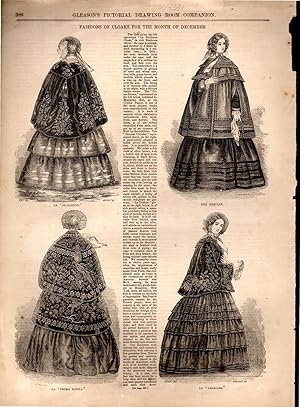 Seller image for PRINT: "Fashions of Cloaks for the Month Of December":.engravings from Gleason's Pictorial Drawing Room Companion, December 10, 1853 for sale by Dorley House Books, Inc.