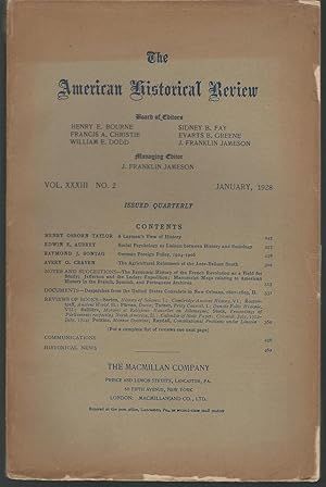 Immagine del venditore per The American Historical Review, Volume XXXIII, No. 2: January, 1928 venduto da Dorley House Books, Inc.