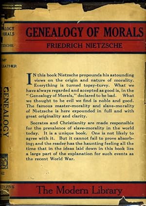 Seller image for GENEALOGY OF MORALS (ML# 62.1, Fall 1921, 102 Titles Listed on DJ) for sale by Shepardson Bookstall