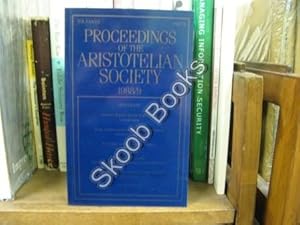 Bild des Verkufers fr Proceedings of the Aristotelian Society; New Series, Vol. LXXXIX, Part 3, 1988/9 zum Verkauf von PsychoBabel & Skoob Books