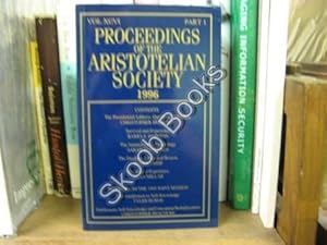 Seller image for Proceedings of the Aristotelian Society; New Series, Vol. XCVI, Part 1, 1996 for sale by PsychoBabel & Skoob Books