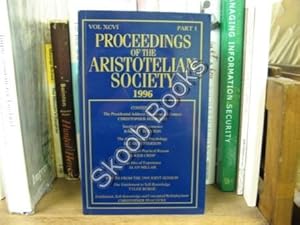 Bild des Verkufers fr Proceedings of the Aristotelian Society; New Series, Vol. XCVI, Part 1, 1996 zum Verkauf von PsychoBabel & Skoob Books