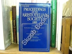 Bild des Verkufers fr Proceedings of the Aristotelian Society; New Series, Vol. XCIII, Part 1, 1993 zum Verkauf von PsychoBabel & Skoob Books